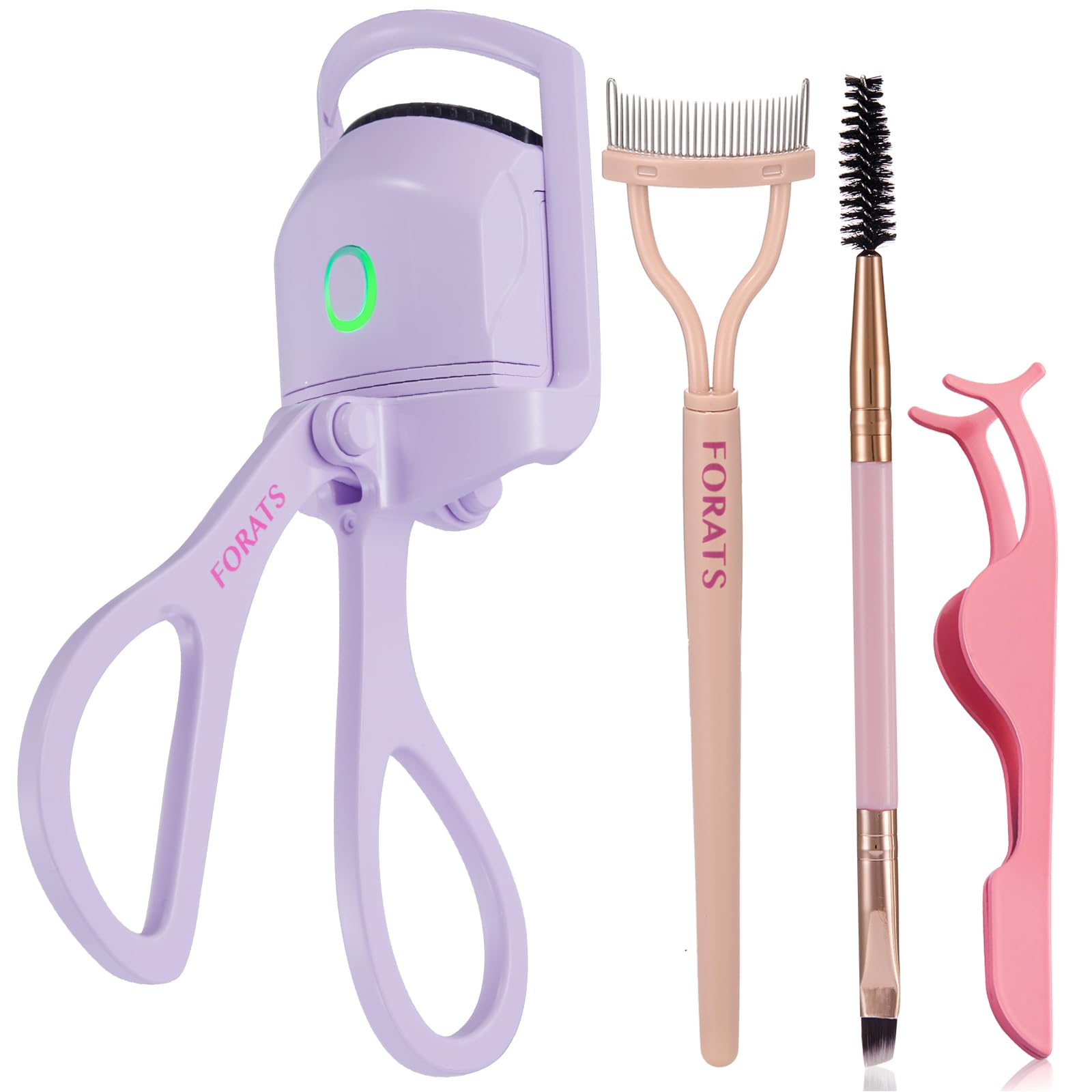 Electric Heated Eyelash Curler with Built-in Comb - 2-in-1 Lash Curling & Lifting Tool for Natural Wide-Eyed Look | Perfect for Daily Makeup, Special Occasions & Travel