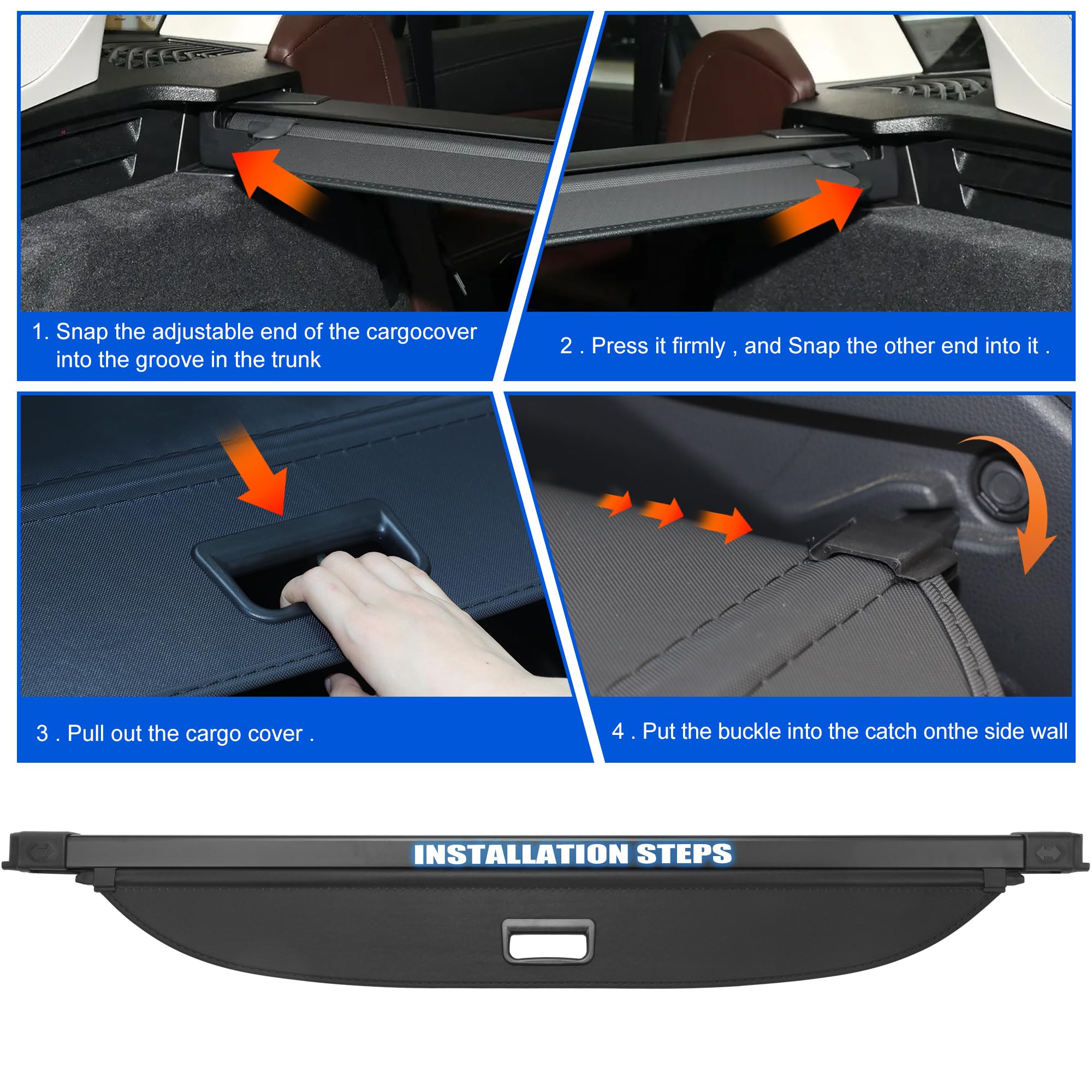 Premium Retractable Cargo Cover for BMW X5 (2019-2024) - Universal Trunk Liner, Luggage Security Shield & UV Protection | Perfect for Road Trips, Grocery Hauling & Outdoor Adventures