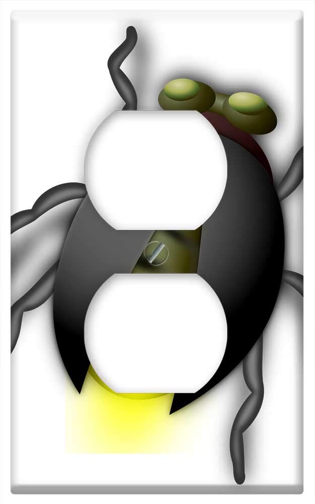Glow in the Dark Switch Plate Cover - Firefly Design for Bedroom & Kids Room