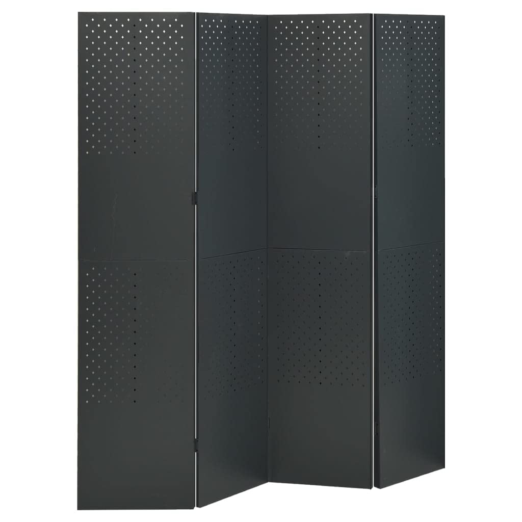 WELLIKEA 4-Panel Steel Room Divider Screen - 63