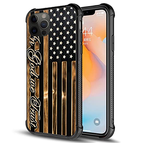 In God We Trust Wood grain design American flag