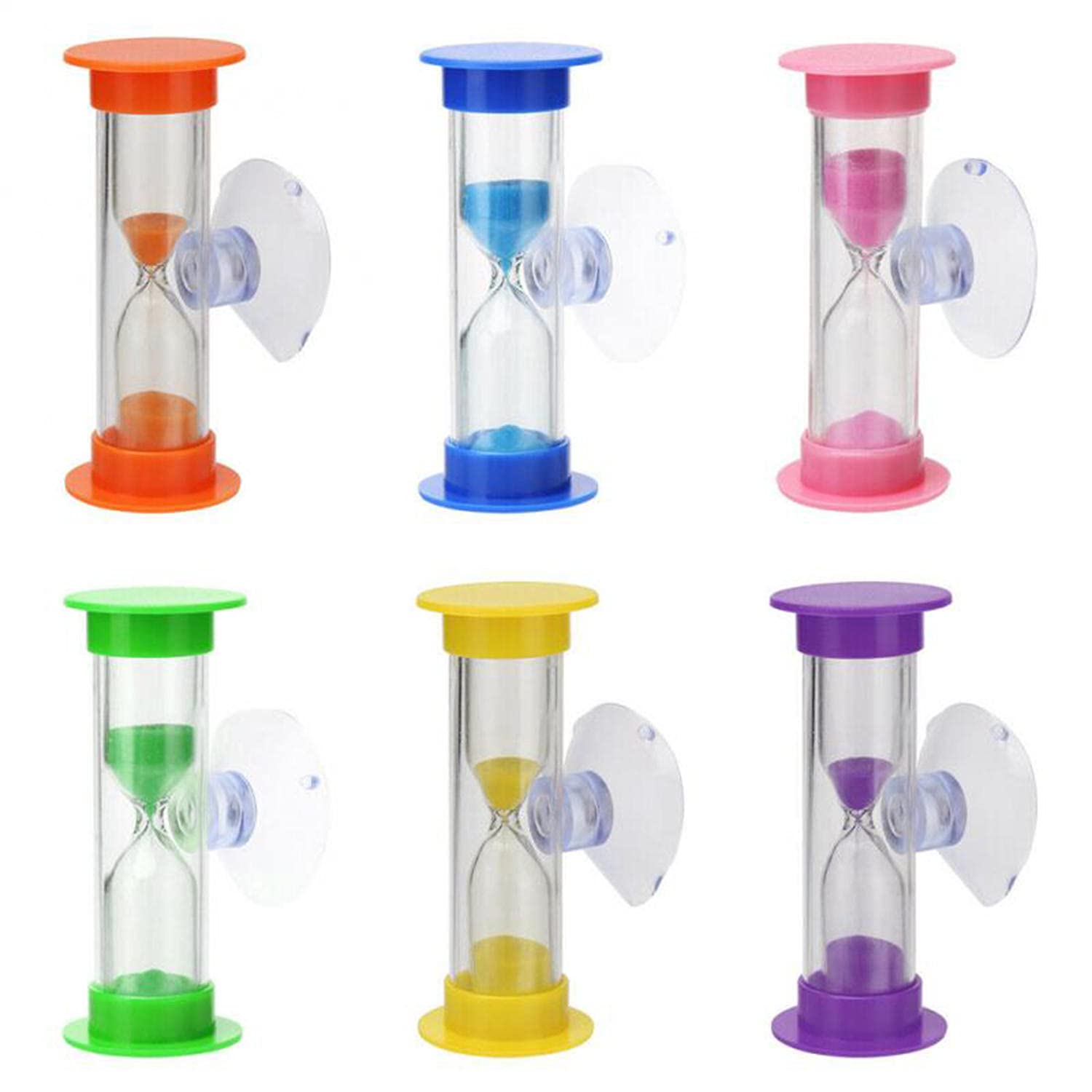 2 Minute Sand Timer for Kids Teeth Brushing - Desktop Hourglass with Suction Cup | Fun Visual Timer for Children's Dental Care, Classroom Activities & Time Management Games