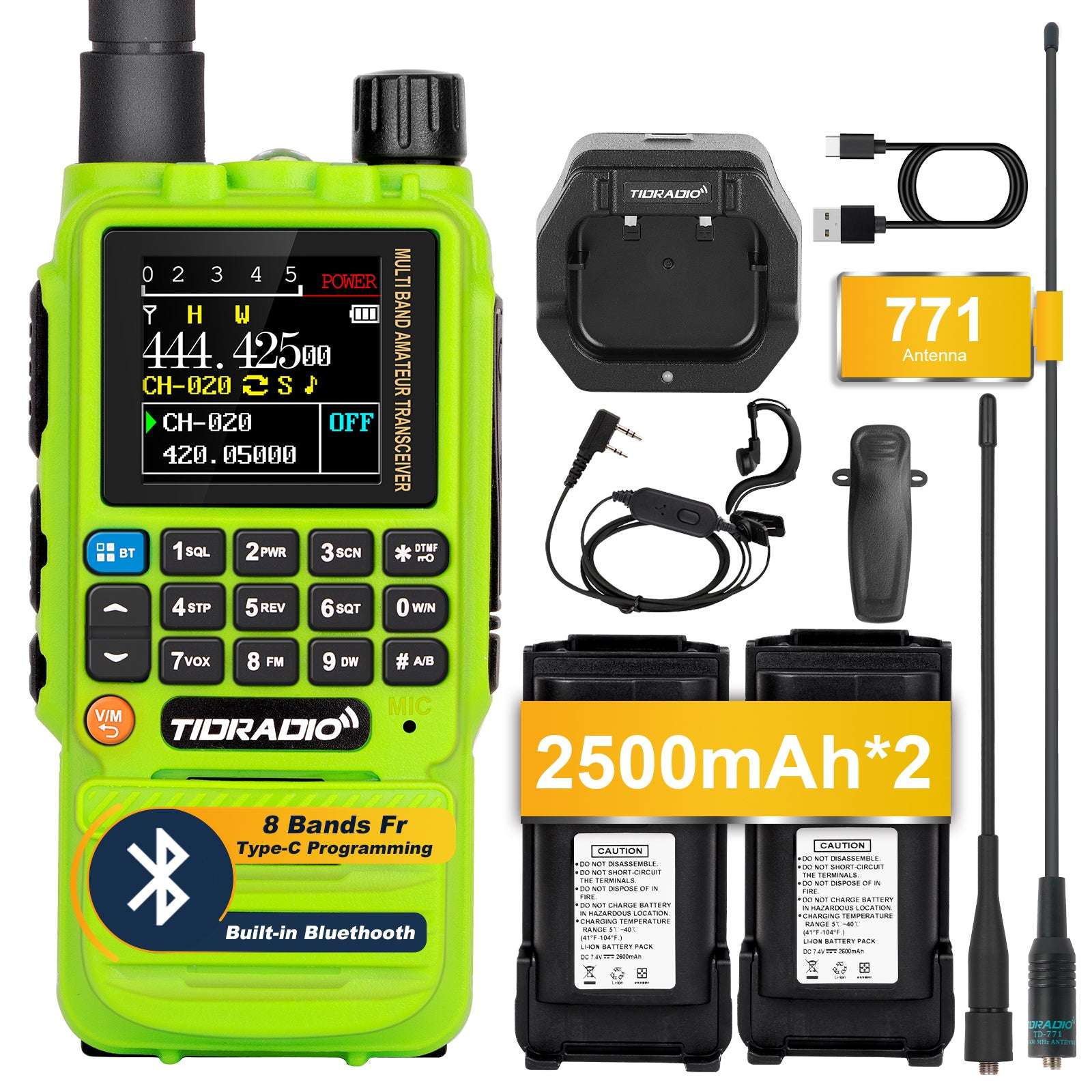 TD H3 5W Multi-Band GMRS Handheld Radio with Open Source Support - Long Range Two-Way Communication for Outdoor Adventures, Emergency Preparedness & Off-Roading