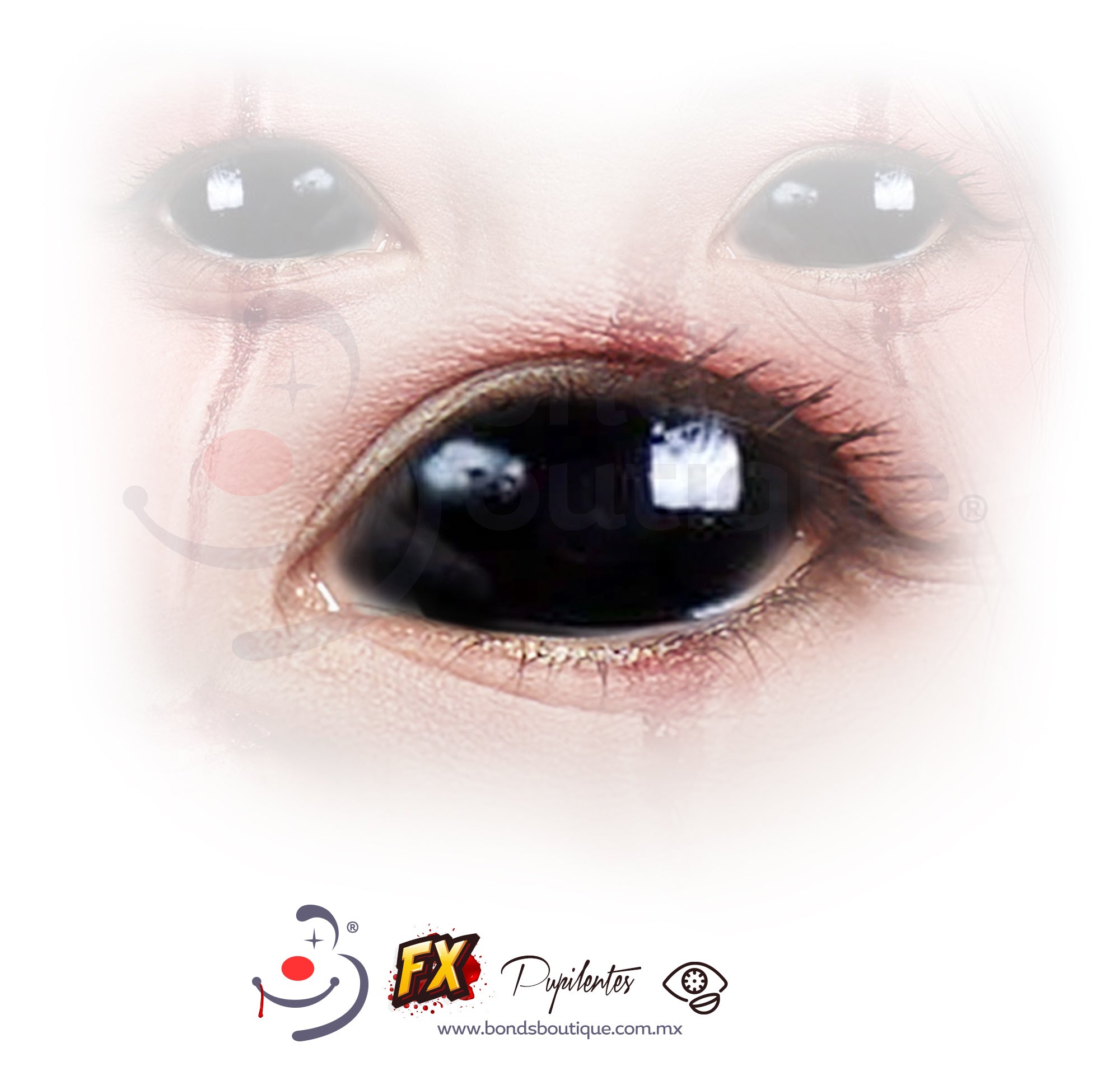 PUPILENTES Creepy Black Sclera Contact Lenses for Halloween & Cosplay - Scary Eye Contacts for Costume Parties, Horror Events & Theatrical Performances