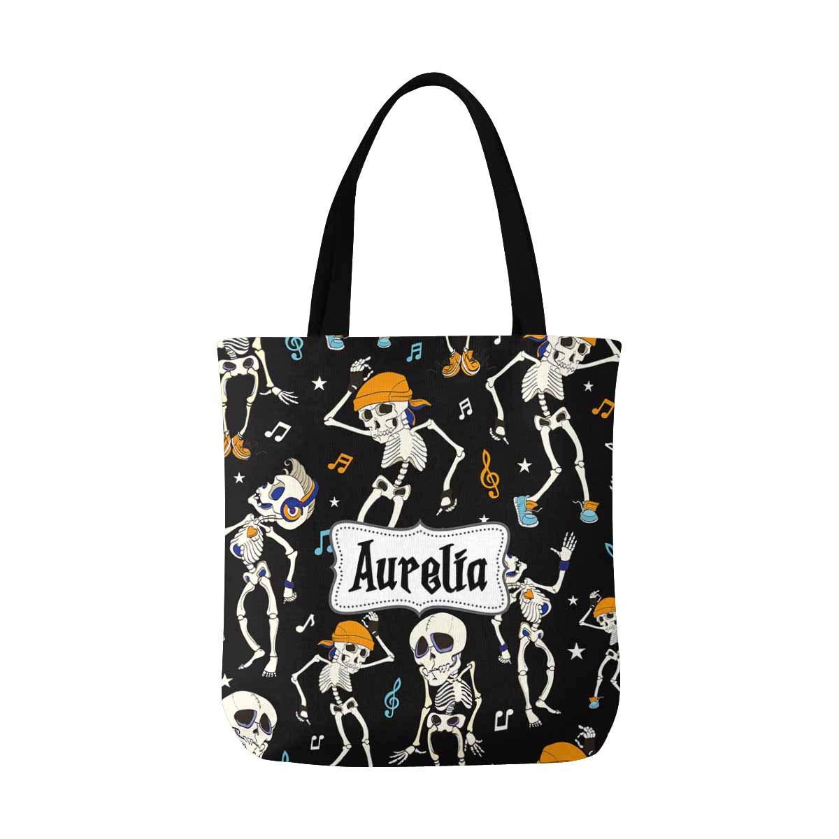 Custom Personalized Text Tote Bags - Funny Halloween Ghosts Canvas Shoulder Bag for Women & Girls | Reusable Grocery Tote, Beach Bag & Everyday Purse Alternative