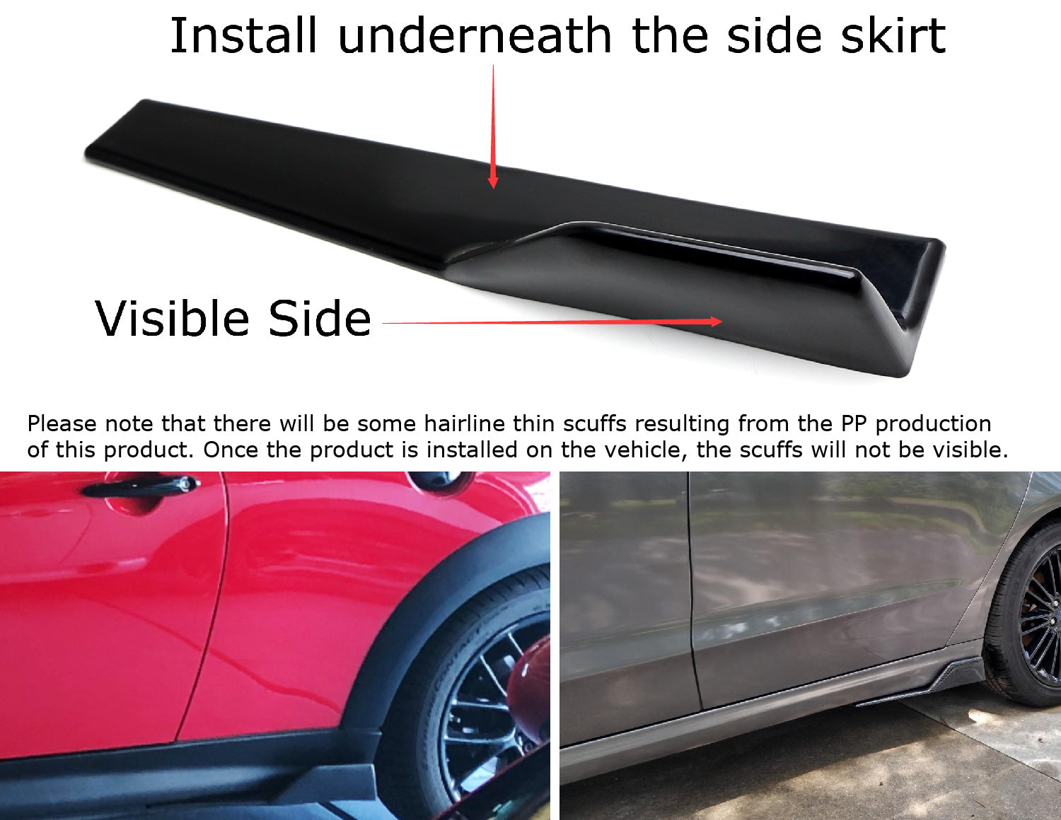 Premium Carbon Fiber Universal Rear Side Skirt Winglets Diffusers - Extra Long Left/Right Design for Enhanced Aerodynamics & Style | Perfect for Sports Cars, Tuner Vehicles & Performance Upgrades