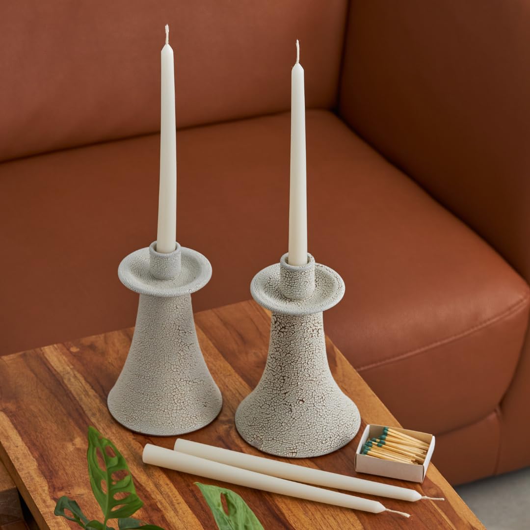 12 Inch Ivory Taper Candles - Set of 30 Dripless Candlesticks for Dining & Decor