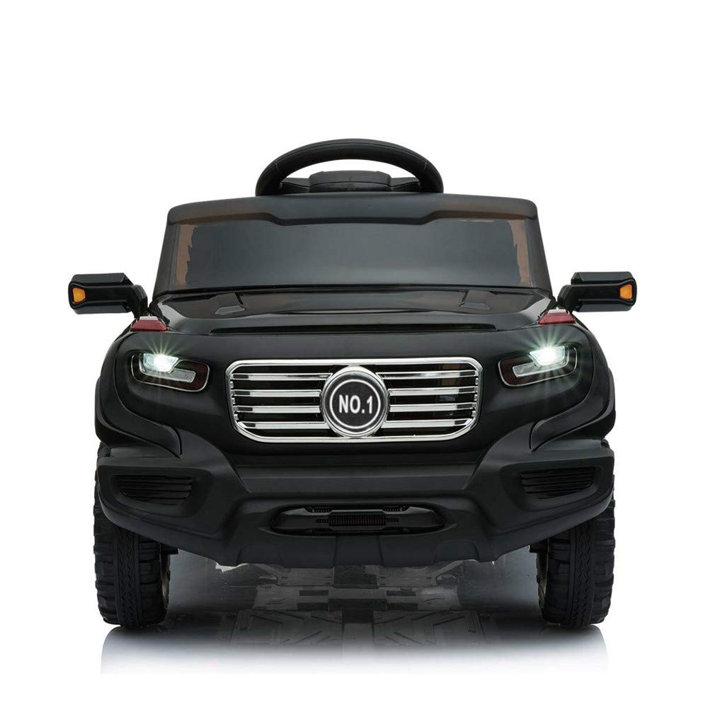 Simply-Me Kids Electric Truck Ride On Car - 6V Power Motorized Toy Vehicle with Remote Control, MP3 Player & LED Lights (Black) - Perfect for Indoor & Outdoor Play, Birthday Gifts & Toddler Fun
