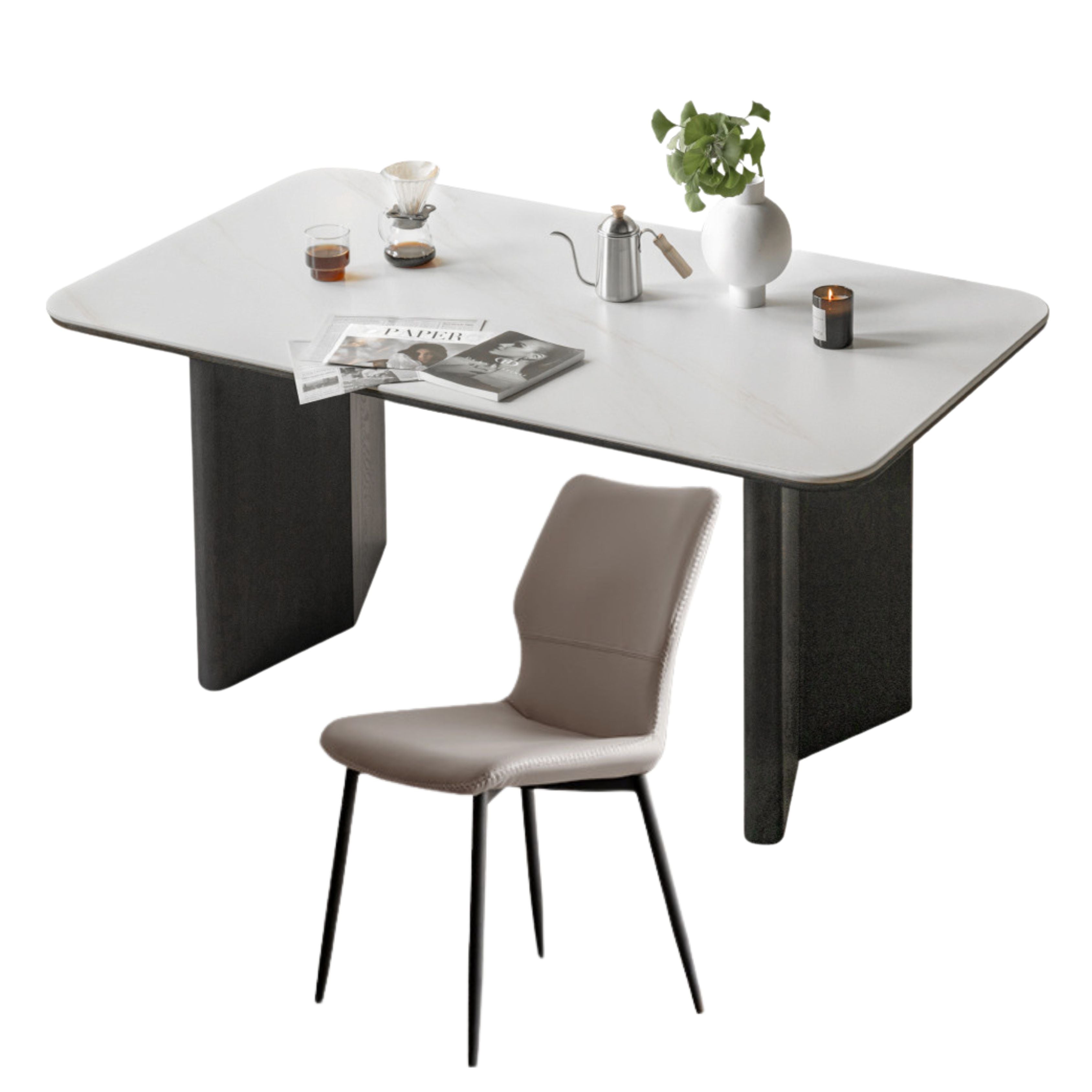 Solid Oak Wood Italian Dining Table - Rustic Farmhouse Style for Kitchen, Dining Room & Entertaining