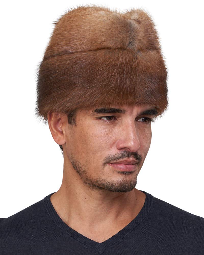Premium Muskrat Fur Envoy Hat for Men & Women - Winter Trapper Hat with Ear Flaps - Warm Fur Hat for Outdoor Activities, Hunting, and Cold Weather Fashion