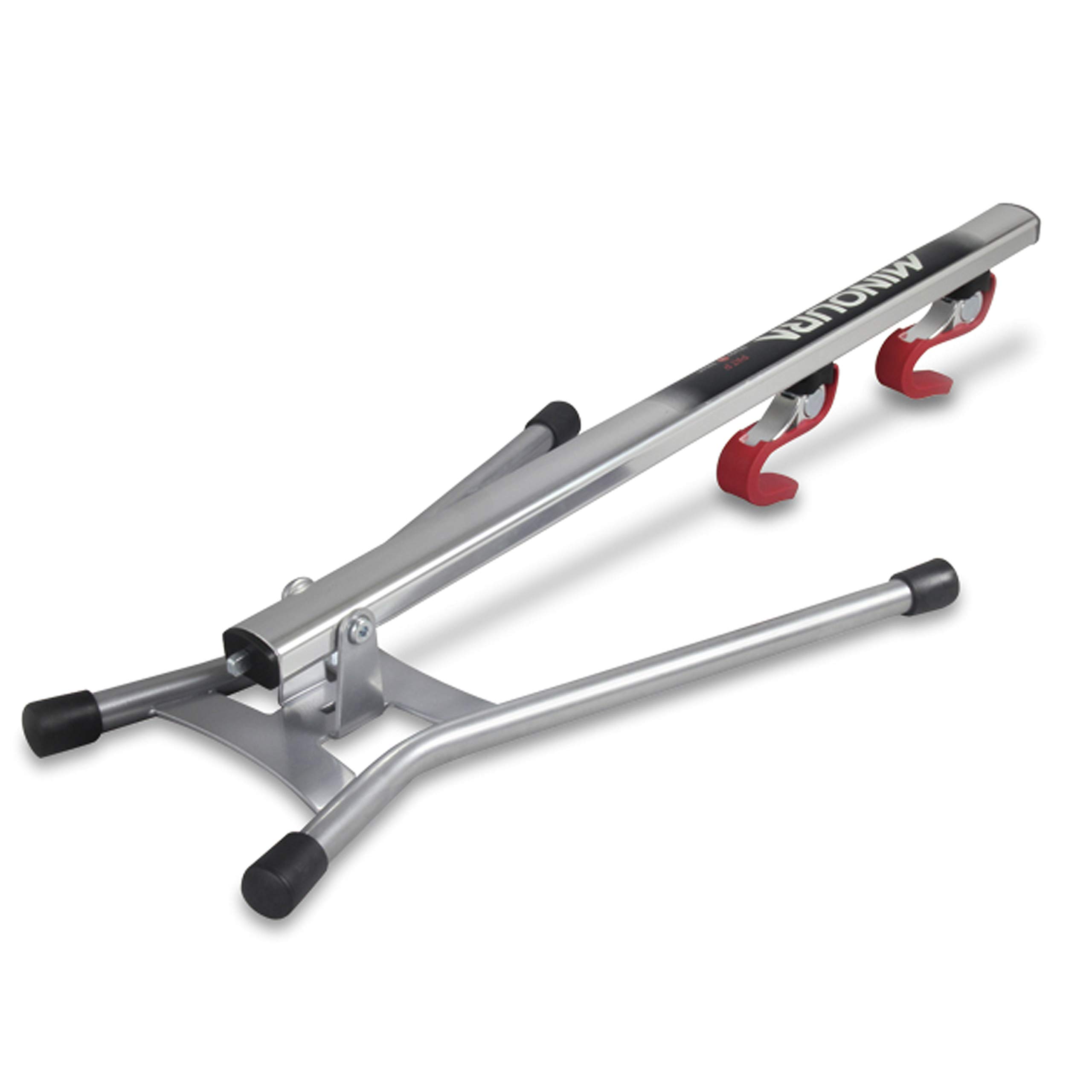 Minoura DS-532-600L Bike Storage Stand - Space Saving Bicycle Rack for Indoor/Outdoor Use - Brushed Silver Finish for Home, Garage, or Shop Display
