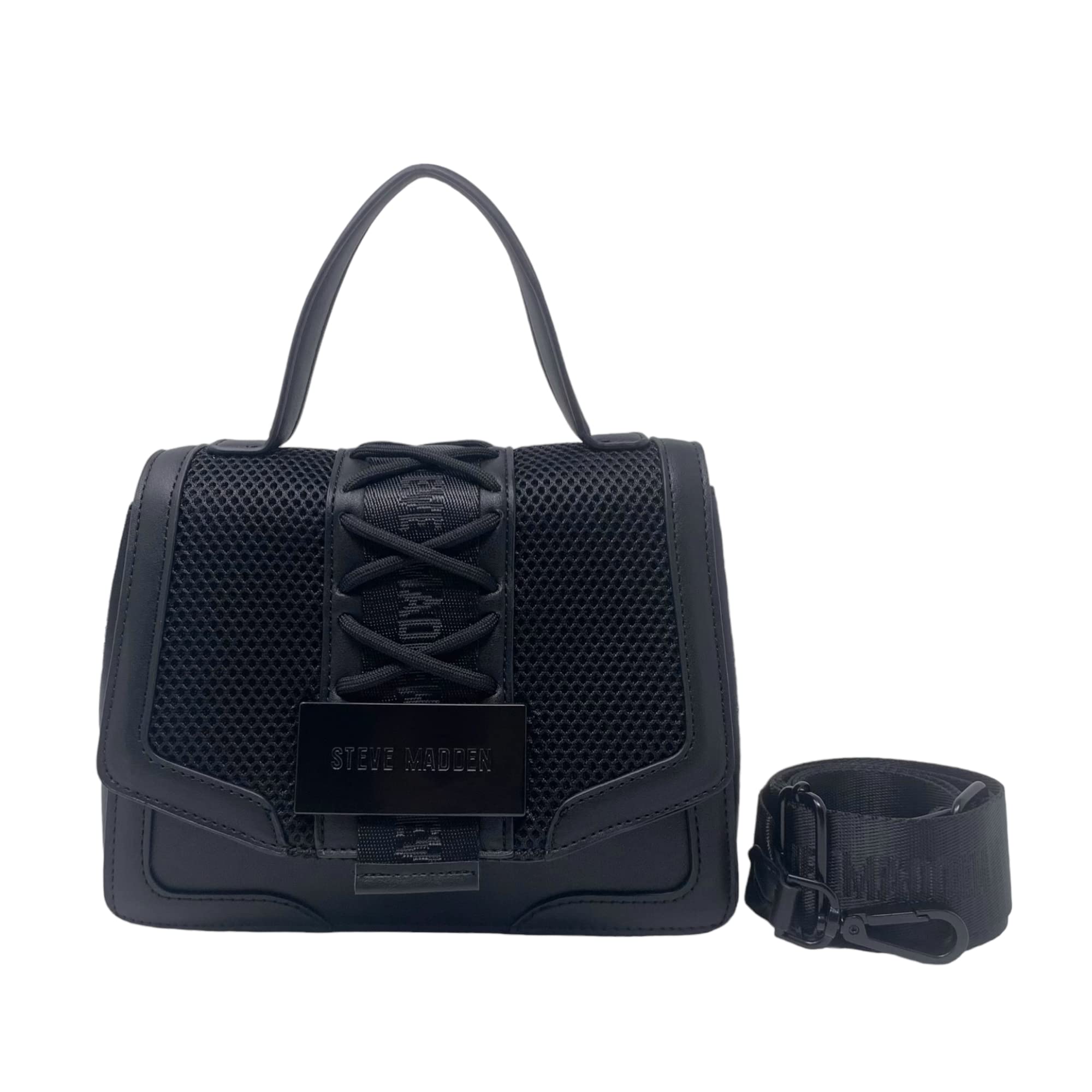 Steve Madden Bdali Crossbody Bag for Women - Stylish Black Leather Shoulder Purse | Perfect for Work, Travel & Everyday Use