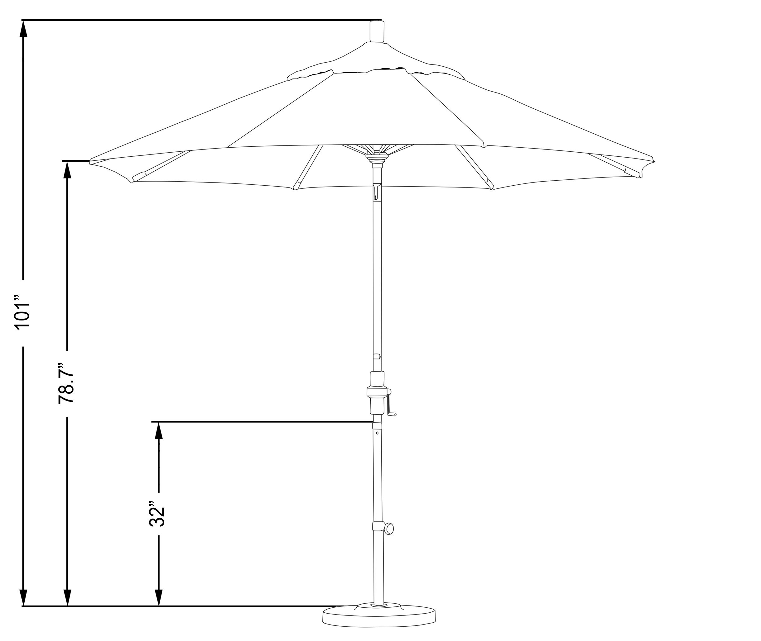 9' Round Aluminum Patio Umbrella with Crank & Tilt - Air Blue for Outdoor Dining