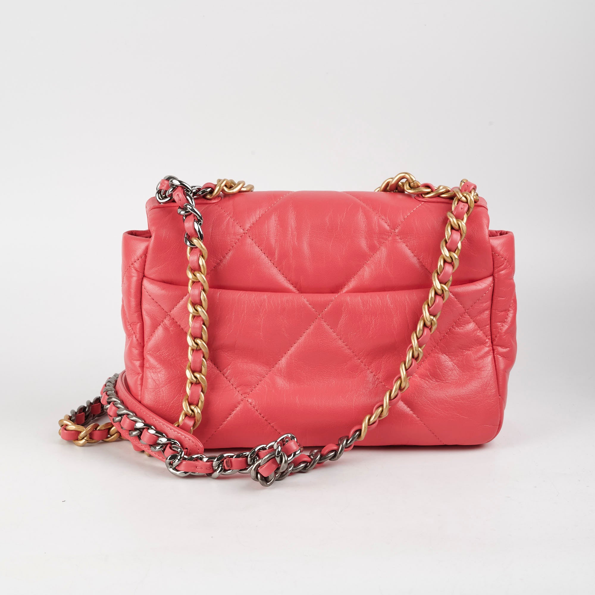 Chanel 19 Small Pink Leather Flap Bag - Luxury Designer Handbag for Women | Perfect for Date Night, Parties & Special Occasions