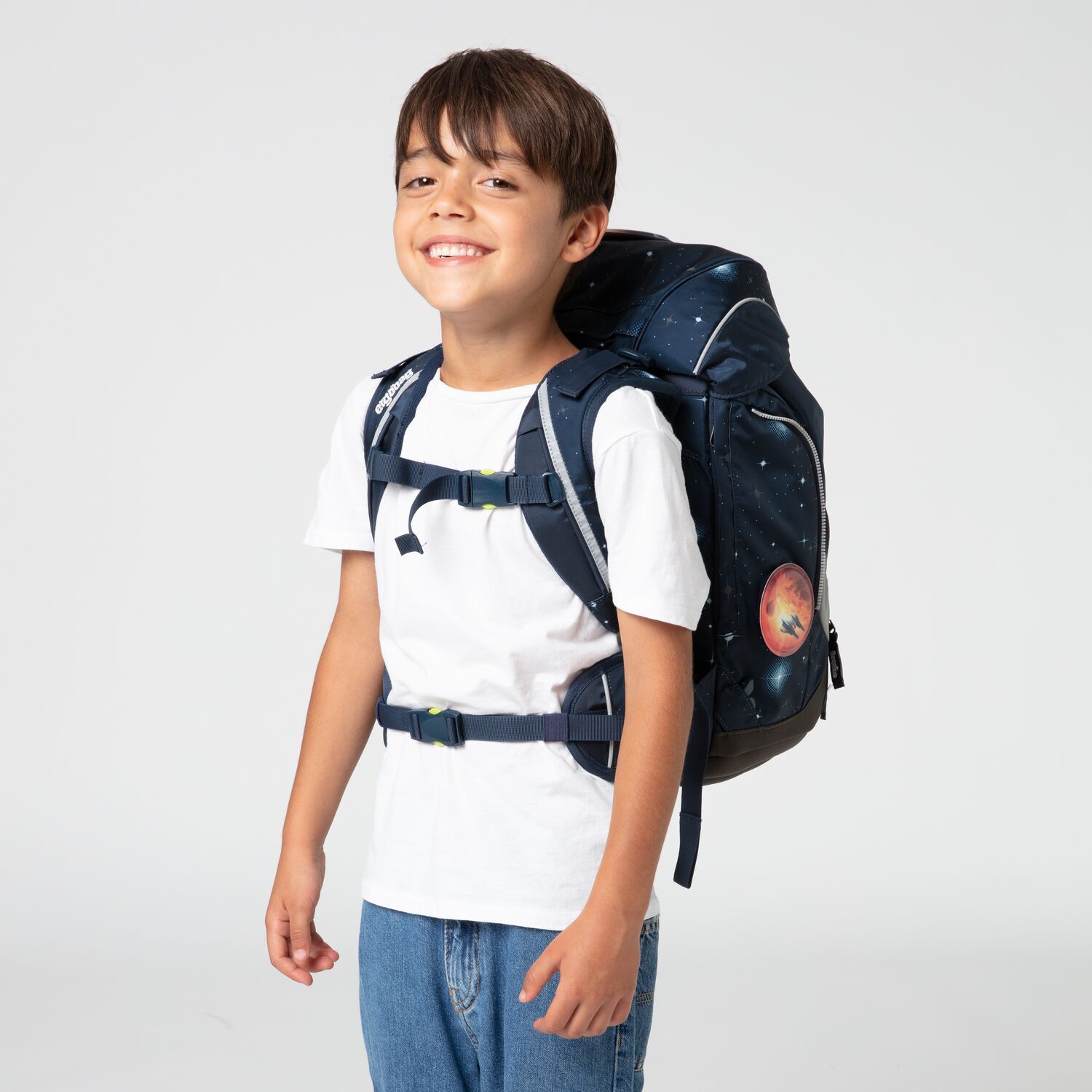 Ergobag Pack School Backpack 6-Piece Set - AtmosBear Glow Edition | Lightweight Kids Bookbag for Boys & Girls | Perfect for School, Travel & Outdoor Adventures