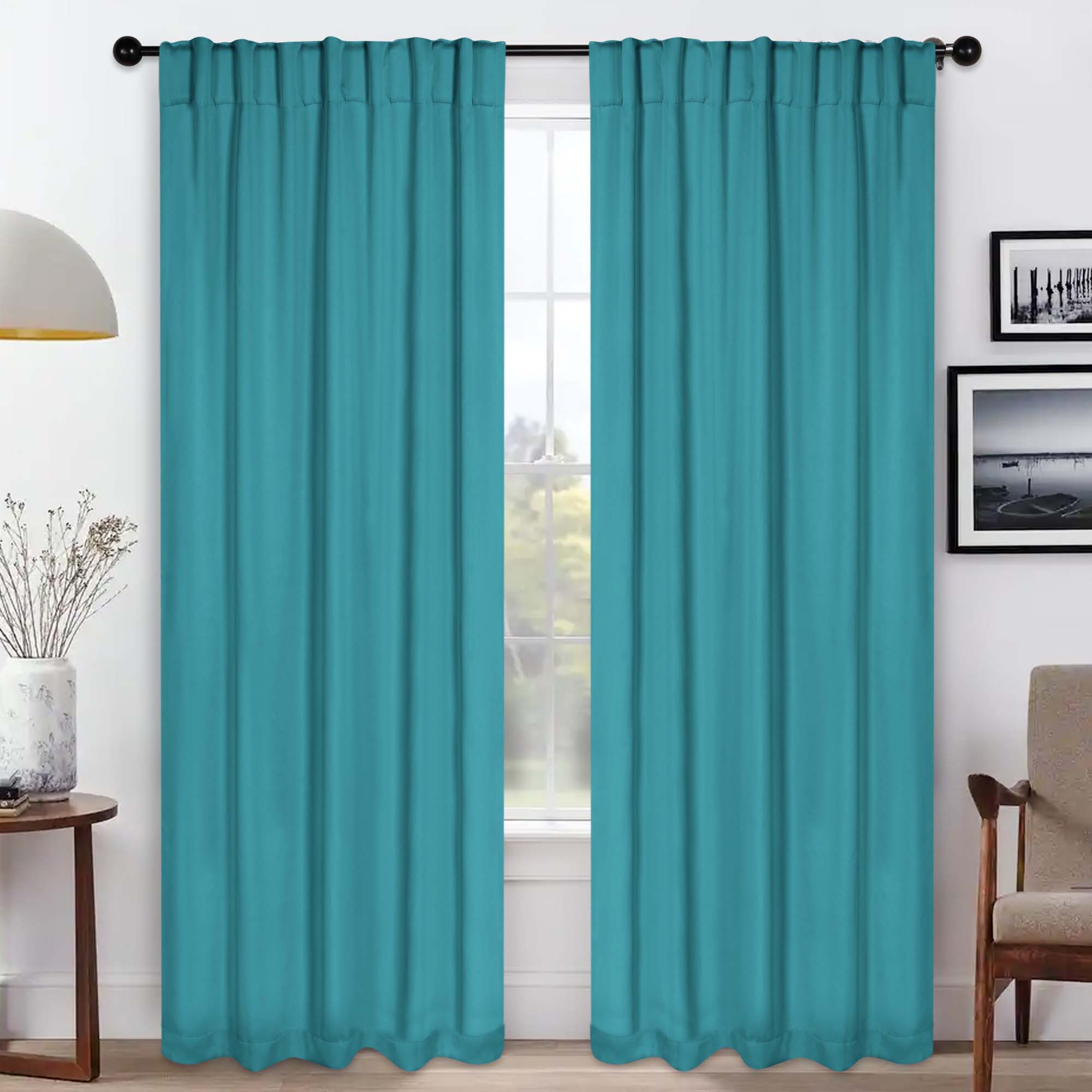 Premium Blackout Curtains for Bedroom - Solid Room Darkening Window Drapes with Back Tabs (Set of 2 Panels) - Perfect for Home Theater, Nursery & Light Sleepers
