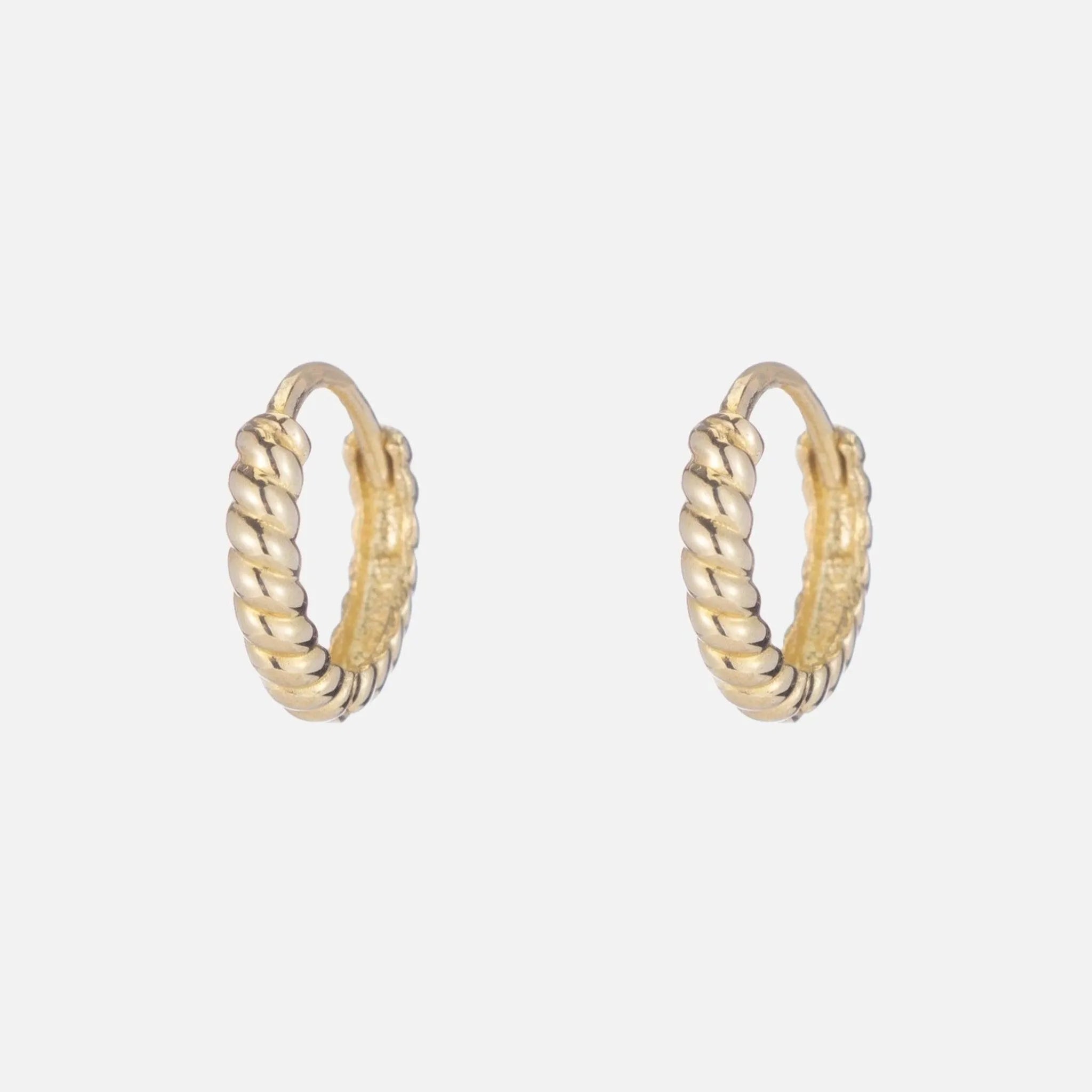 Twisted Petite Hoop Earrings for Women - 14K Gold Plated Small Hoops - Perfect for Everyday Wear & Special Occasions