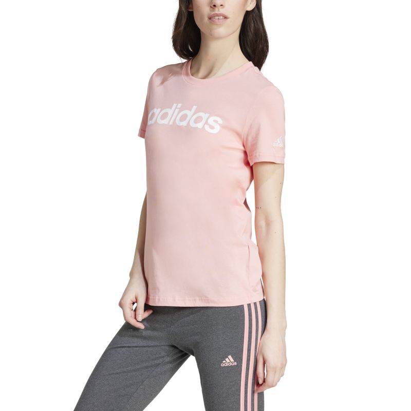 Adidas Women's Essentials Slim Logo T-Shirt - Comfortable Casual Fit for Everyday Wear, Gym & Outfits