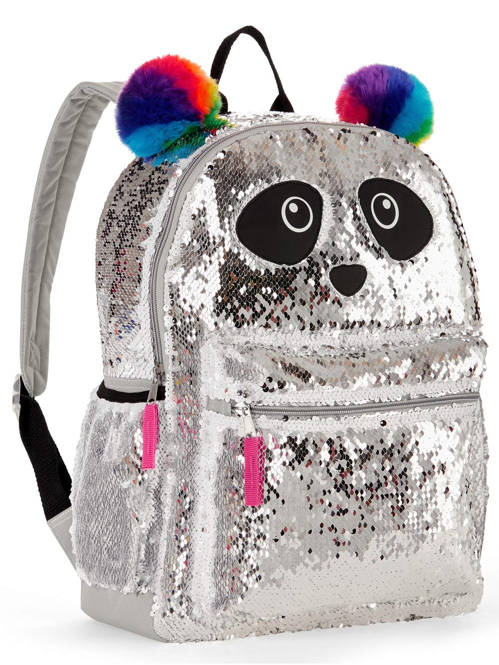 Cute Panda Sequin Backpack for Girls Teens - Reversible Glitter School Bag with Adjustable Straps - Perfect for School, Travel & Daily Use