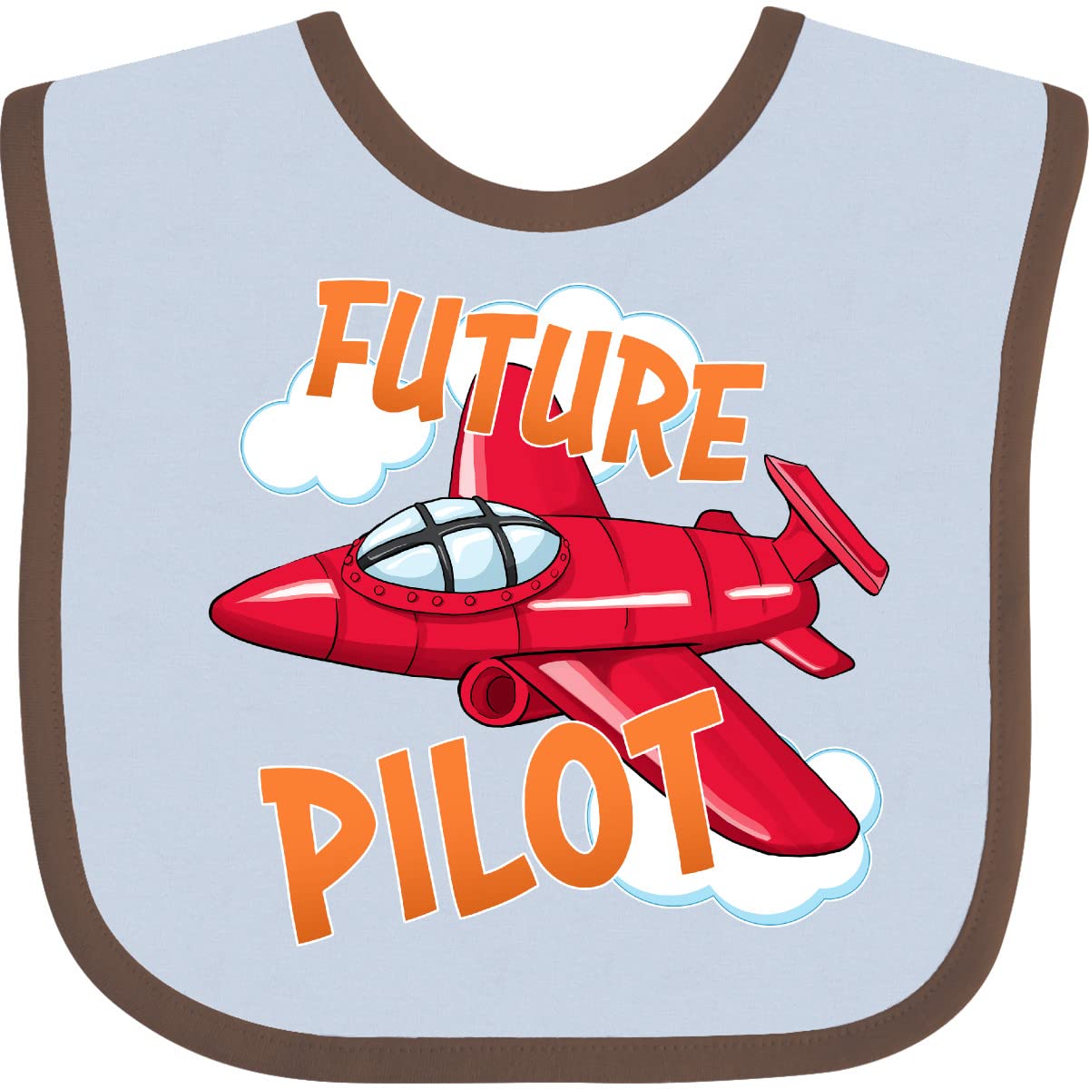 Inktastic Future Pilot Red Airplane Baby Bib - Soft & Absorbent for Messy Meals, Playtime & Travel - Cute Airplane Design for Boys & Girls