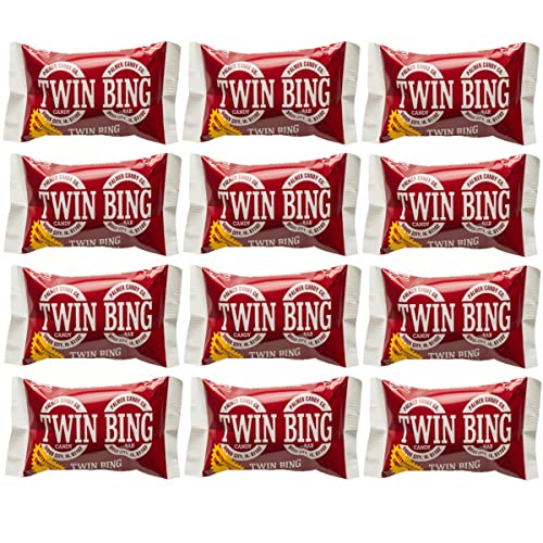 Tribeca Curations Twin Bing Bars by Palmer - 1.875 Ounce Cherry Candy (12 Pack) with Free Tribeca Mints - Perfect for Office Snacks, Party Favors & Gift Baskets