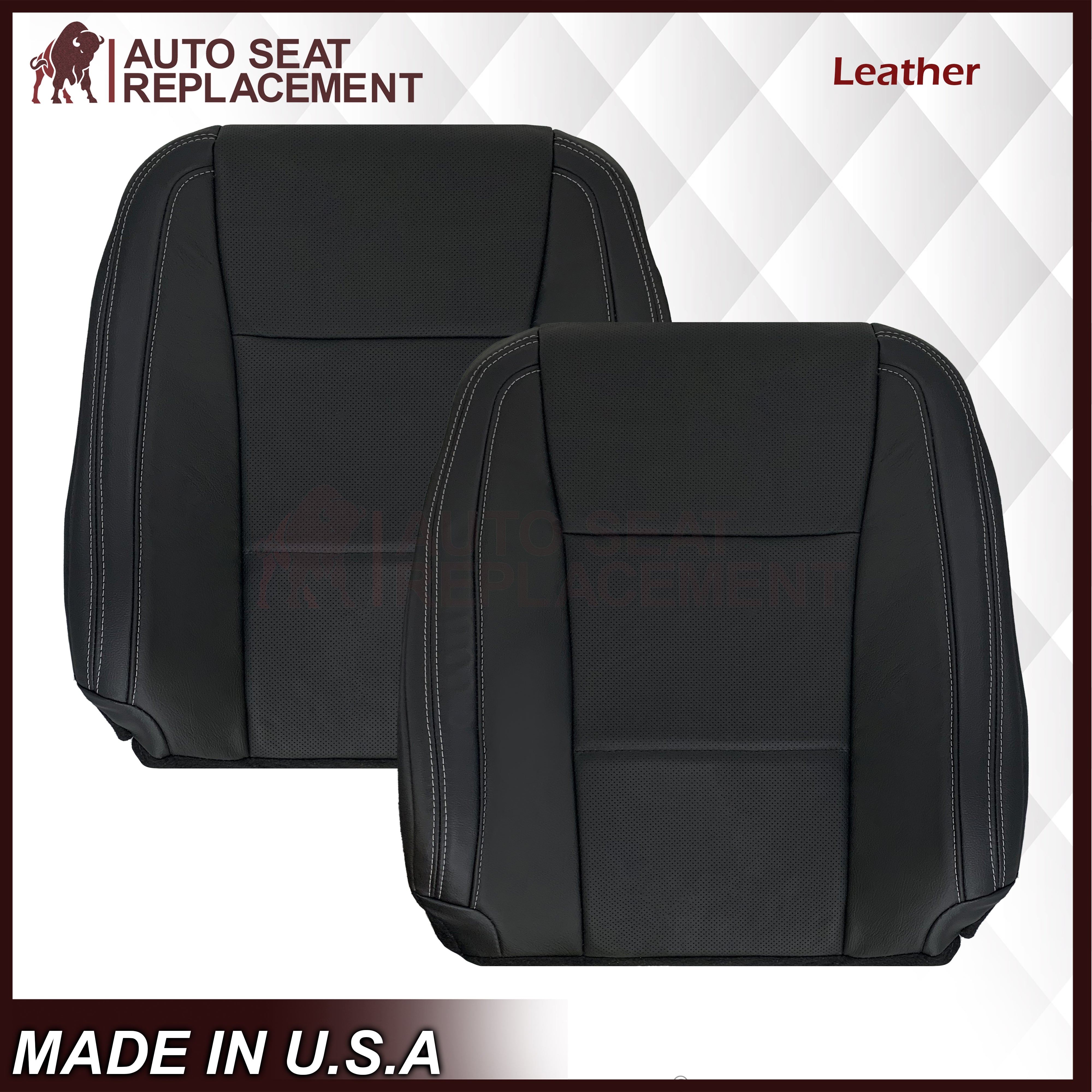 2017-2021 Ford F250 XLT Replacement Seat Covers - Charcoal Black | Premium Car Interior Upgrade for Truck Owners | Perfect for Daily Commute & Off-Road Adventures