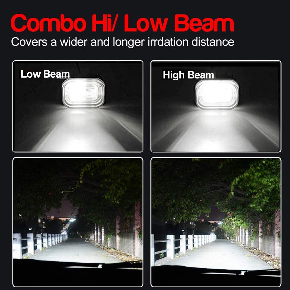 4 Inch Universal LED Motorcycle Driving Lights - White Hi/Lo Beam Work Light Bar for Motorcycle, ATV, Truck, E-Bike (1 Piece) - Perfect for Night Riding, Off-Road Adventures & Work Lighting