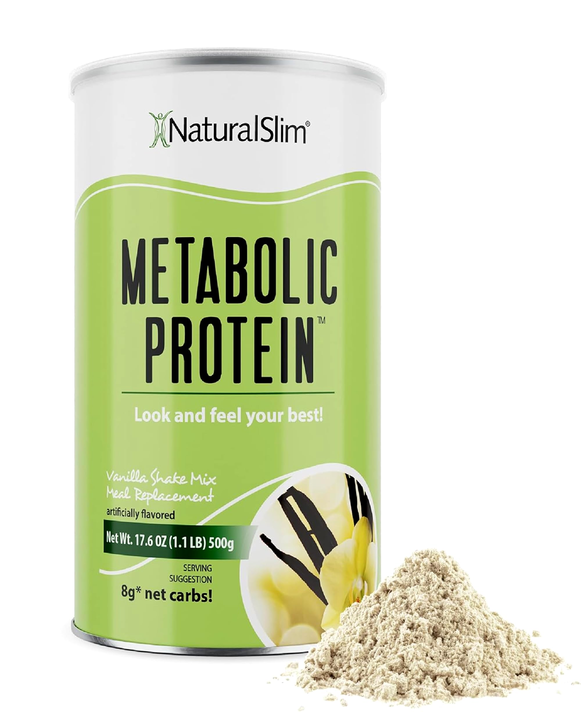Naturalslim Vanilla Meal Replacement Protein Powder - Low Carb Metabolic Shake for Hunger Control & Cravings Support - Keto Breakfast Mix (10 Servings, 17.6oz) - Perfect for Weight Loss, Busy Mornings & Post-Workout Recovery