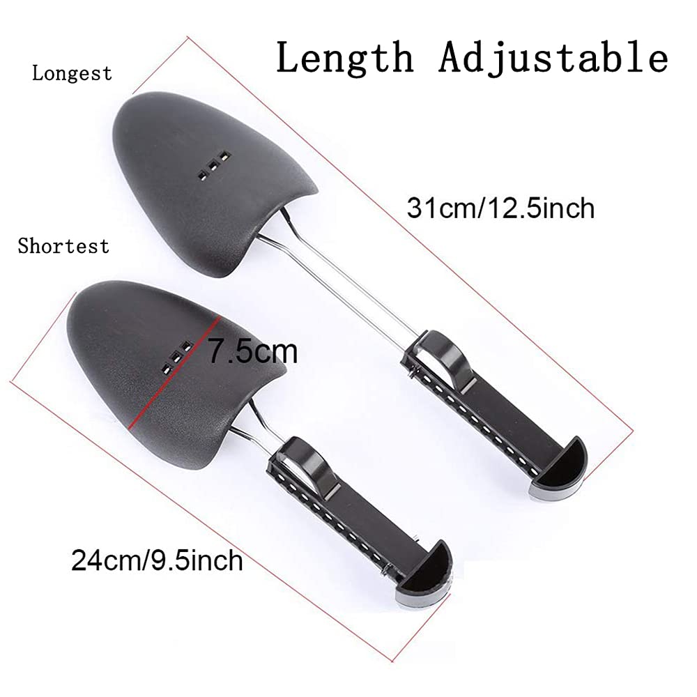 Adjustable Plastic Shoe Tree Stretchers for Men - Sneaker Shoe Care & Travel Organizer - Prevent Creases & Odor - Perfect for Dress Shoes, Sneakers & Boots (Home, Office & Travel Use)