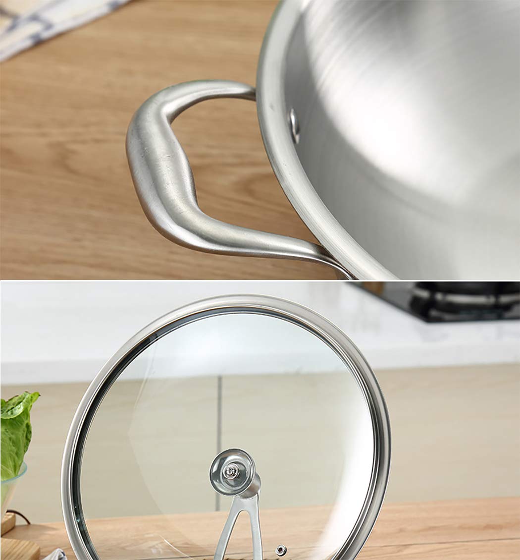 One Piece Multi-Ply Clad 18/10 Stainless Steel Wok Pan - 12.5 Inch Stir Fry Pan with Dome Lid & Steamer Basket - Professional Cookware for Asian Cuisine, Stir Frying, Steaming - Perfect for Home Chefs & Restaurant Use