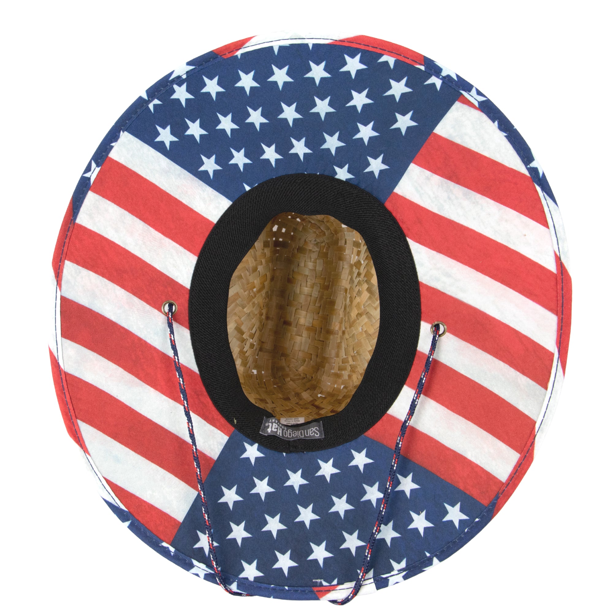 Men's Lifeguard Straw Hat with Under Brim Print & Adjustable Chin Cord - Perfect for Beach, Pool, and Outdoor Summer Activities