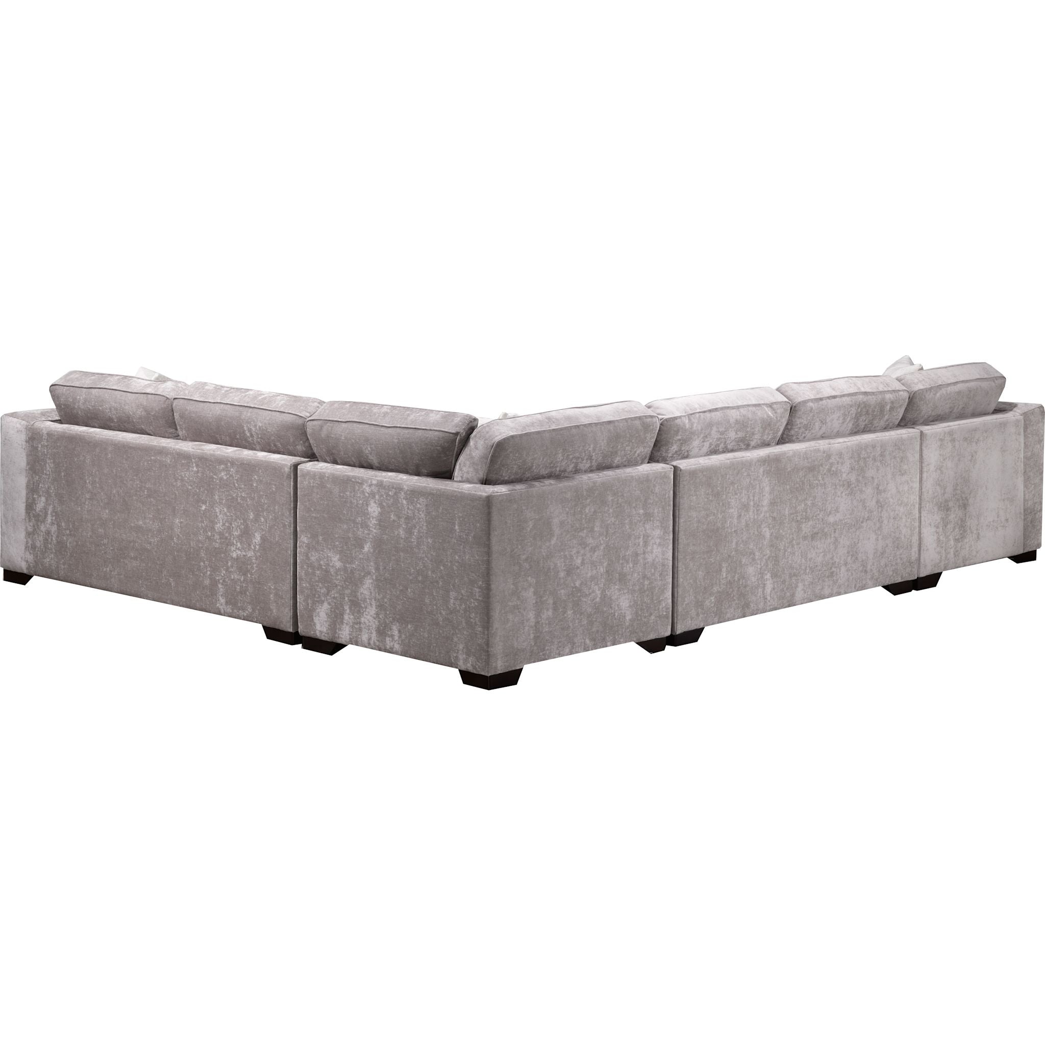 Amber 4-Piece Sectional Sofa Set in Taupe - Modern L-Shaped Couch for Living Room, Family Room & Home Theater