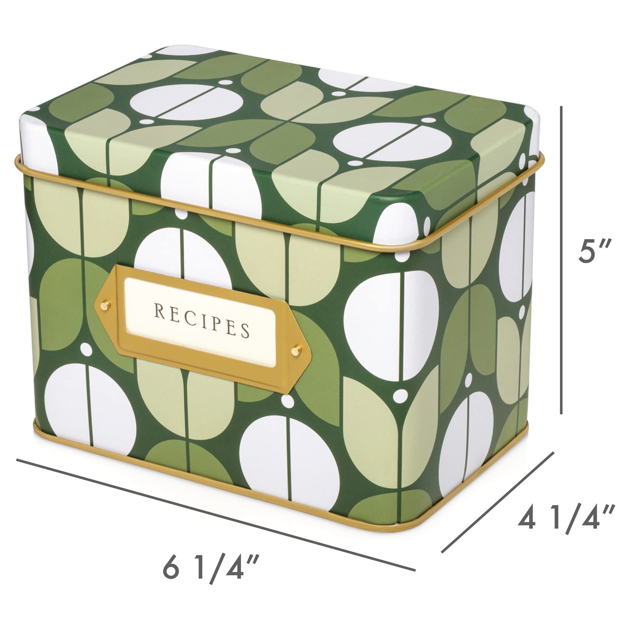 Jot & Mark Decorative Recipe Tin Box - Organize 4x6 Recipe Cards & Greeting Cards | Holds Hundreds | Perfect for Kitchen Storage & Gift Giving