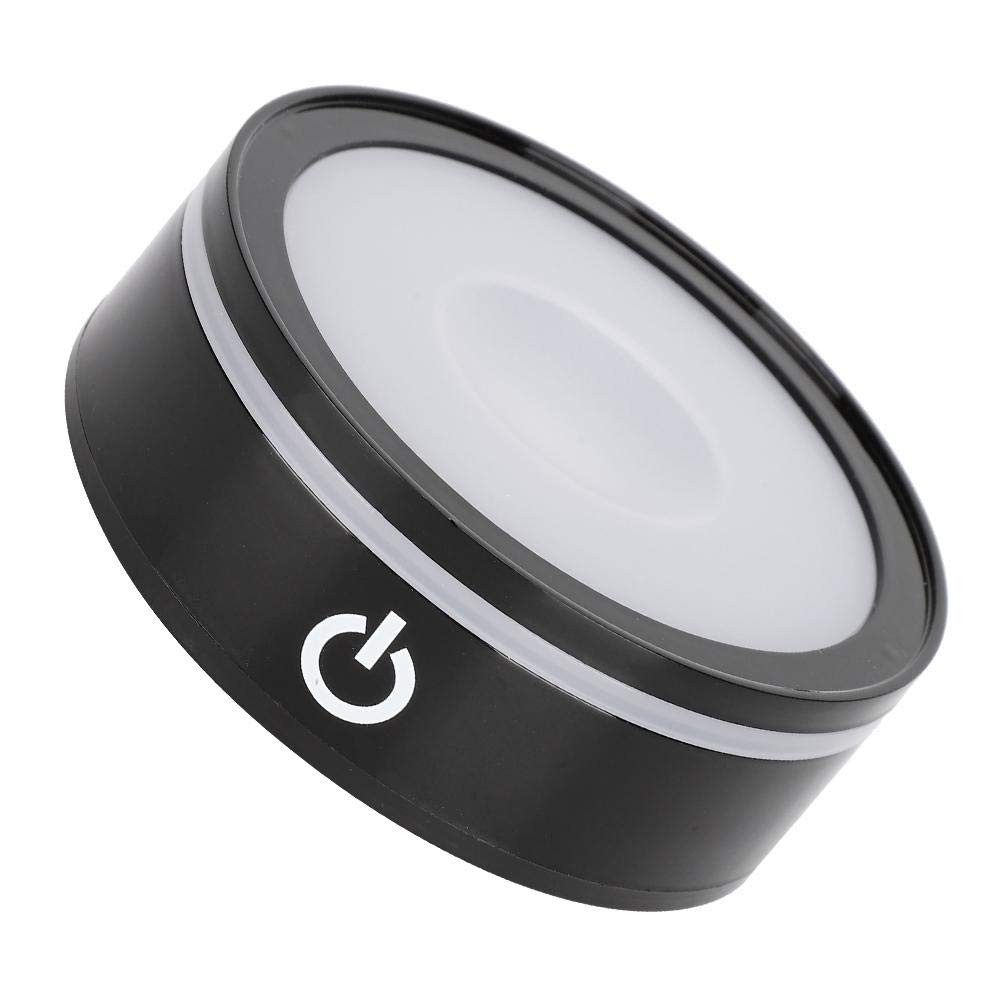 GLOGLOW LED Display Base - Multi Mode Touch Crystal Light Base for Merchandise Display, Black Sphere & Flat LED Stand - Perfect for Jewelry, Collectibles & Home Decor Showcase