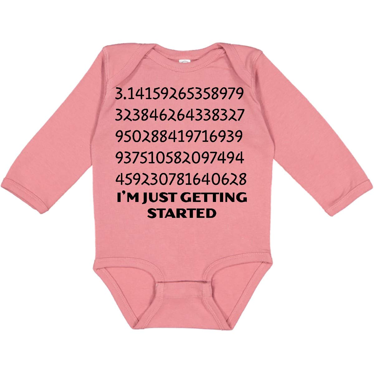 Inktastic 'I'm Just Getting Started' Pi Day Numbers Long Sleeve Baby Bodysuit - Perfect for Math Lovers, Science Enthusiasts & Pi Day Celebrations