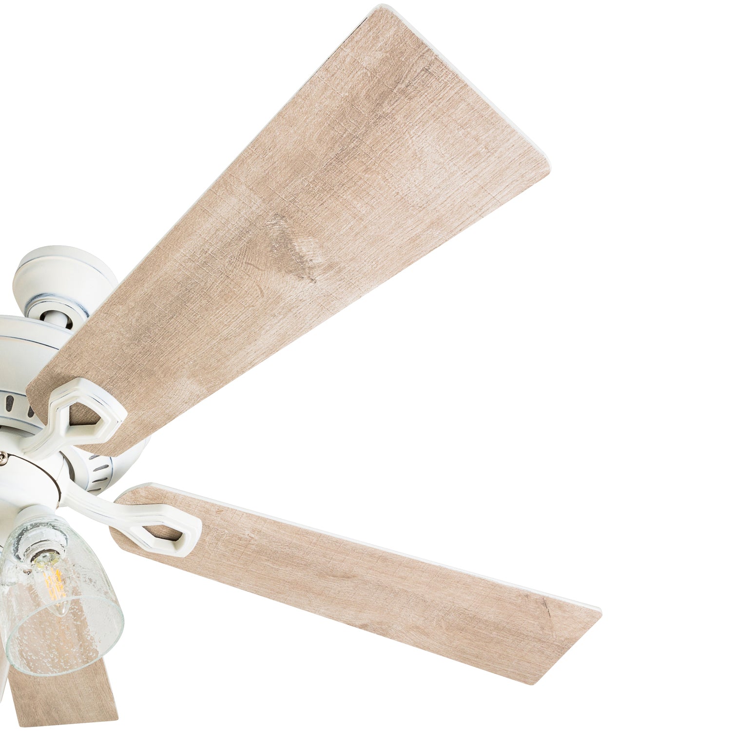 52 Inch Glenmont Distressed White Ceiling Fan with Pull Chain - Perfect for Living Room, Bedroom, and Outdoor Patio Cooling