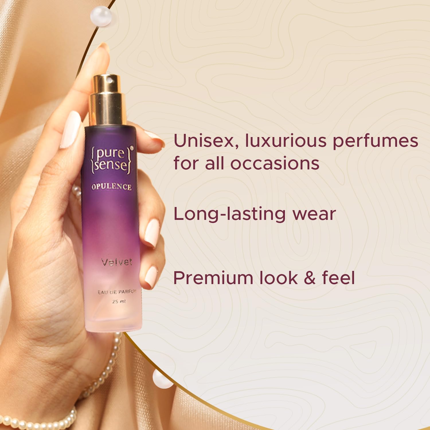 PureSense Opulence Perfume Gift Set - 4 Luxury Travel Scents (Silk, Velvet, Satin, Chenille) | Long Lasting Fragrance for Men & Women | Perfect Birthday Gift & Travel Companion | 25ml x 4 Bottles