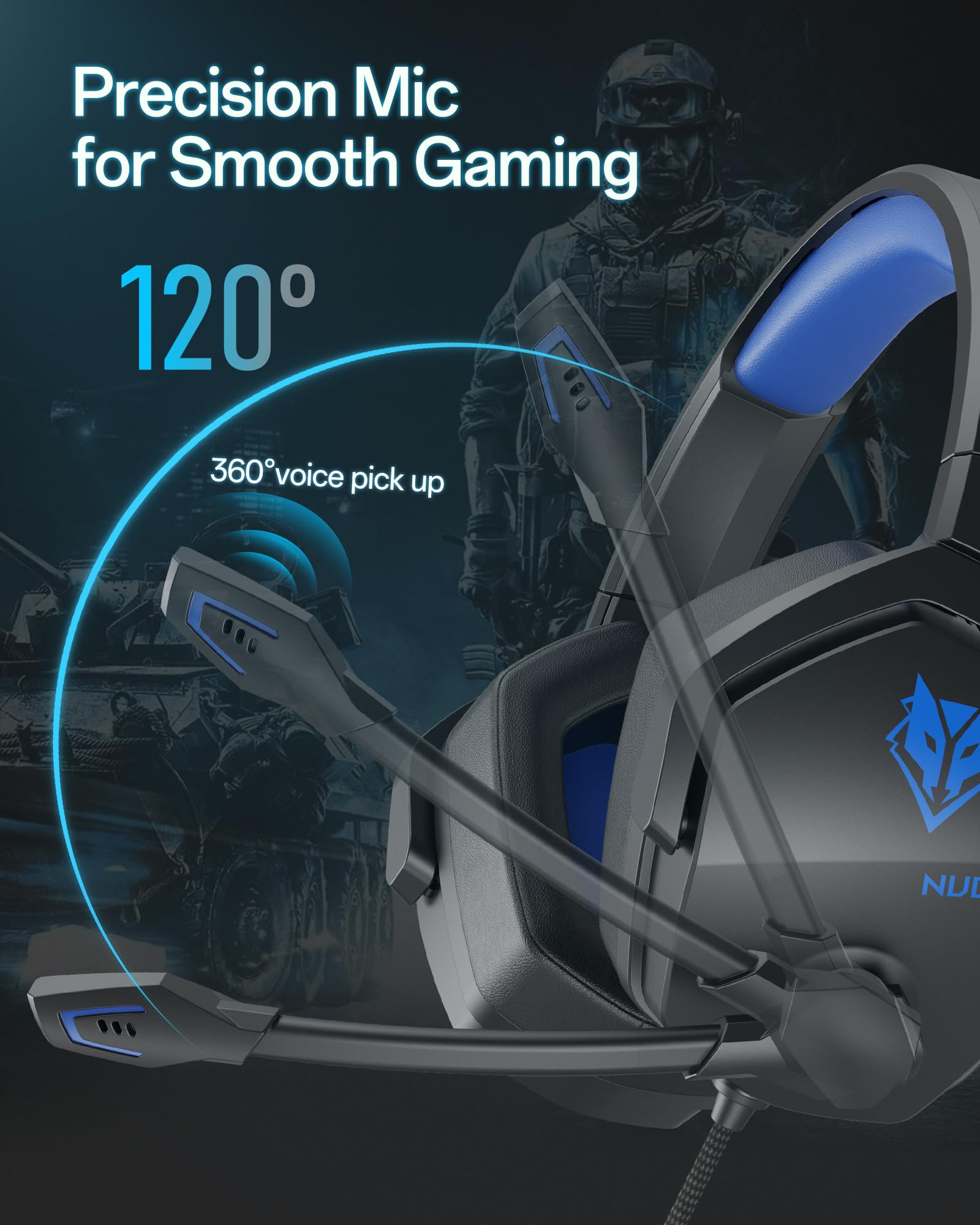 NUBWO N16 Gaming Headset with Microphone - Wired Over-Ear Headphones for Xbox, PS5, PS4, PC, Nintendo Switch & Mac | 3.5mm Audio Jack | Stereo Sound | Perfect for Online Gaming, Streaming & Video Calls