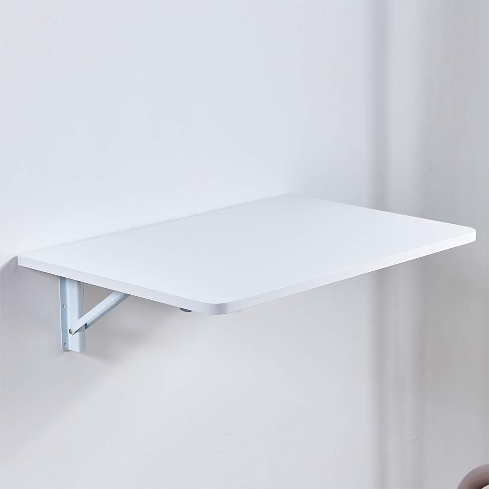 Wall-Mounted Drop-Leaf Folding Table - Space-Saving Kitchen & Dining Desk, Floating Computer Workstation for Home Office, Small Apartments, and Compact Spaces