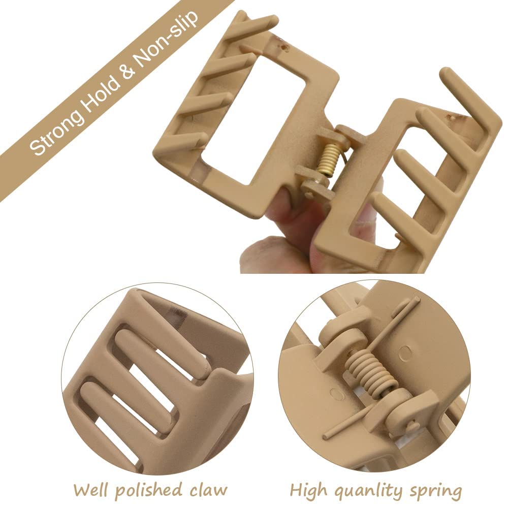 ASG 3-Piece Matte French Hair Claw Clips Set - Strong Hold Non-Slip Banana Jaw Clips for Thick Hair, Women's Hair Accessories for Work, Gym, and Everyday Styling