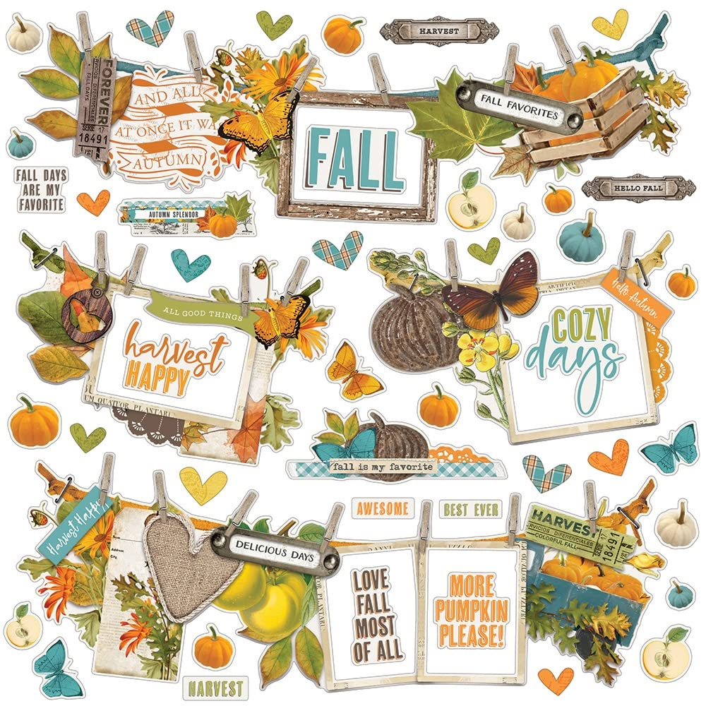 Vintage Country Harvest Cardstock Stickers - 12