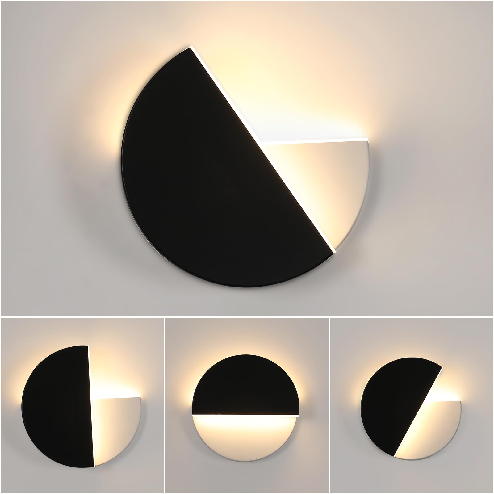 Dorlink 10W LED Swiveling Wall Light - Modern Round Ceiling Lamp, 3000K Warm White for Bedroom & Living Room | Energy-Efficient Indoor Lighting for Hallway, Staircase & Home Decor