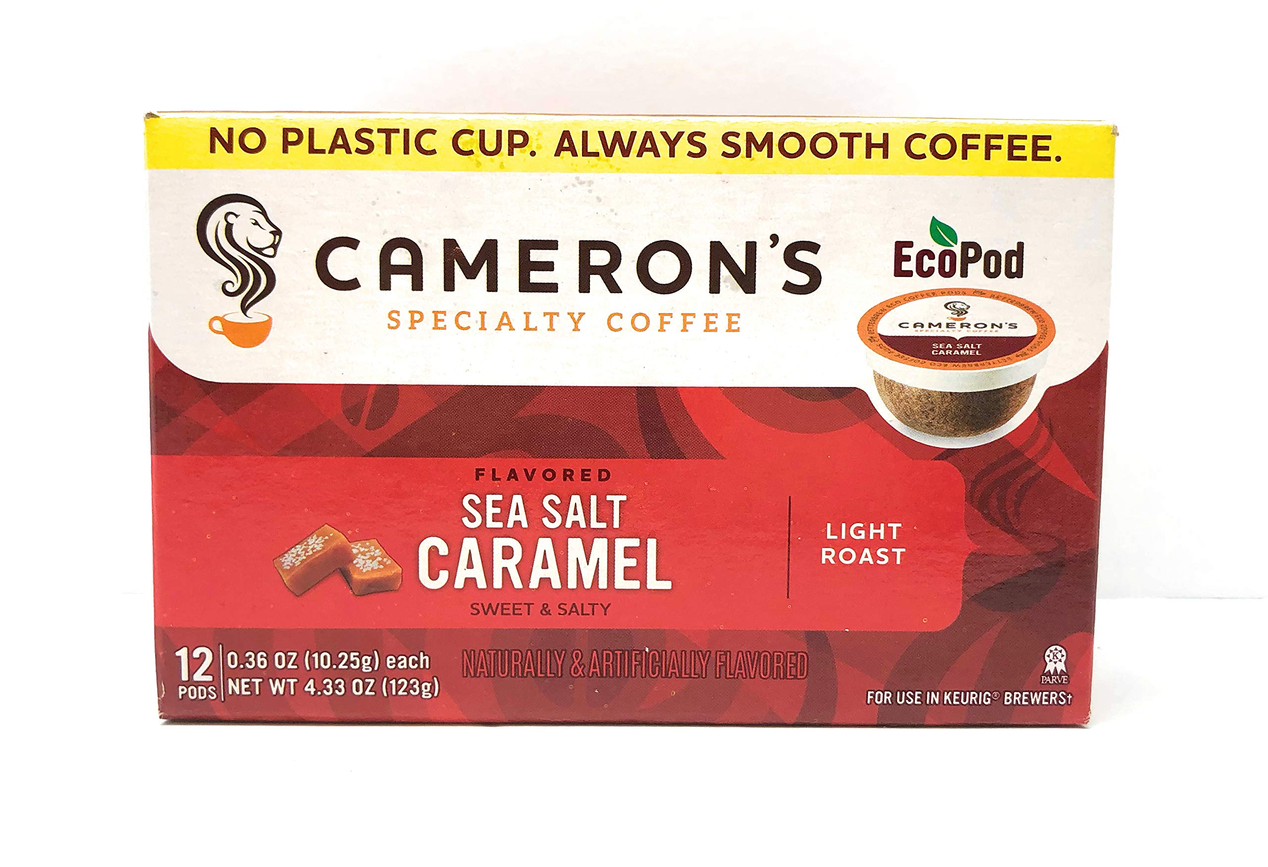Premium Sea Salt Caramel Light Roast Coffee Pods - 12 Count Eco-Friendly K-Cups Compatible with Keurig Brewers | Perfect for Morning Brews, Office Coffee Breaks & Cozy Afternoon Moments