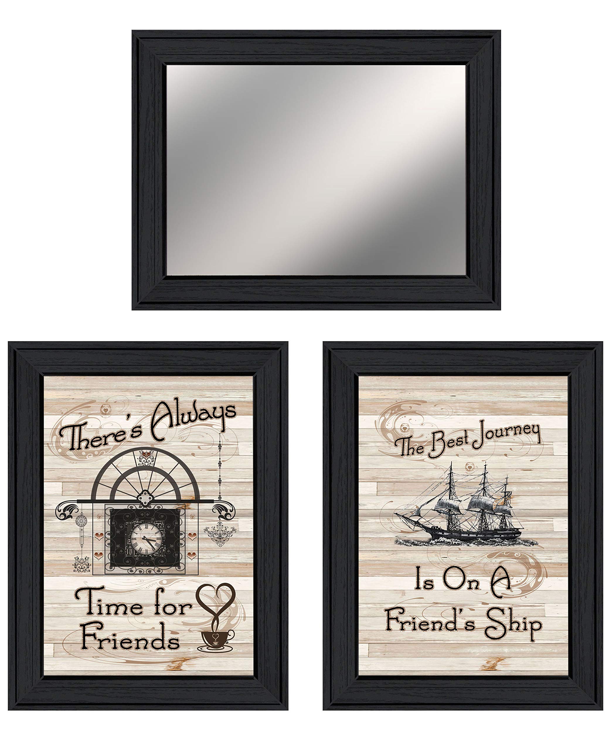 Trendy Decor 4U Friendship Journey Beige Printed Wall Art - 15x12 Inches - Perfect for Living Room, Bedroom & Office Decor