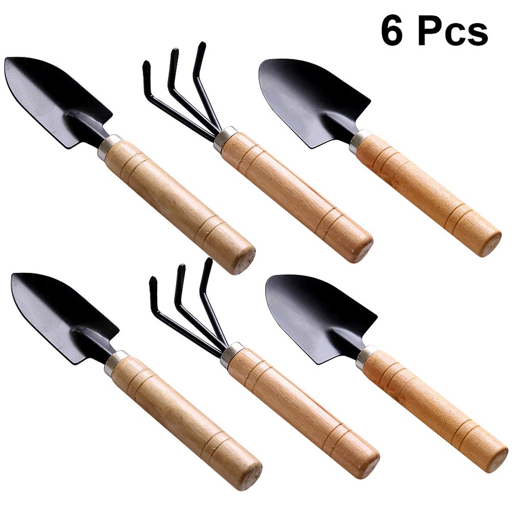 DOITOOL 6-Piece Women's Gardening Tool Set - Rake, Spade, Shovel for Home & Bonsai Care