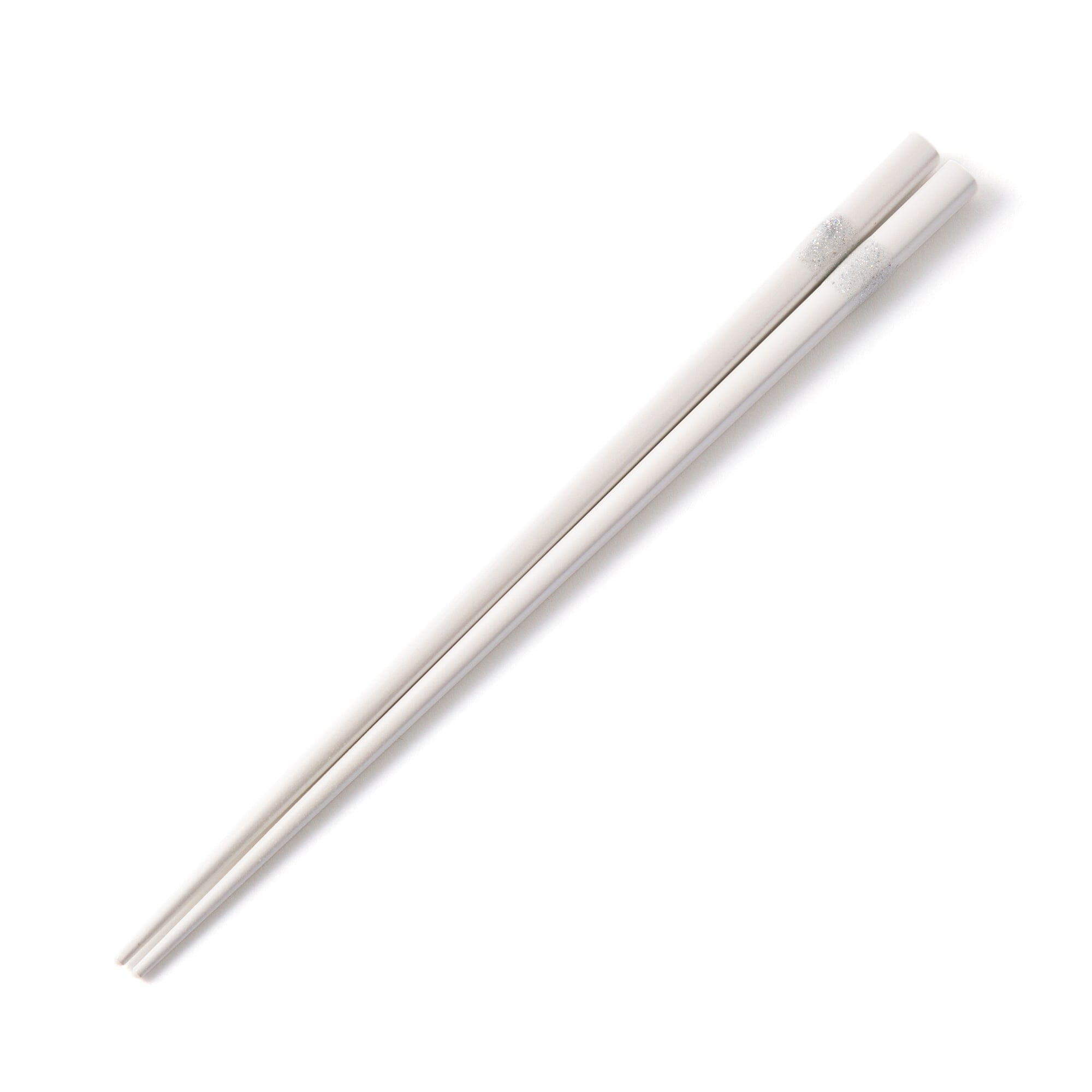 Glitter White Chopsticks - Elegant Disposable Wooden Chopsticks for Sushi, Asian Cuisine & Parties - Perfect for Restaurants, Takeout & Home Dining