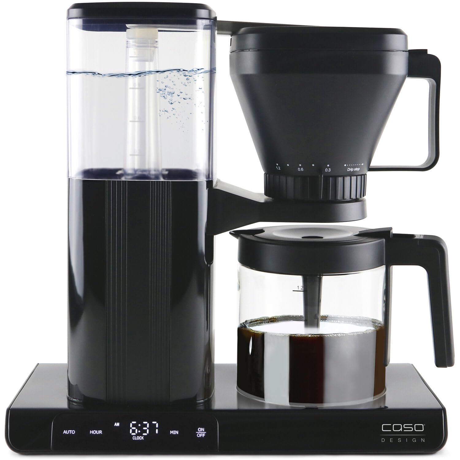 Premium Programmable Drip Coffee Maker with 8-Cup Glass Carafe & Single-Serve Mode - Black Caso Gourmet Gold Cup for Home, Office, Dorm | Perfect for Morning Brews, Entertaining Guests & Late-Night Study Sessions