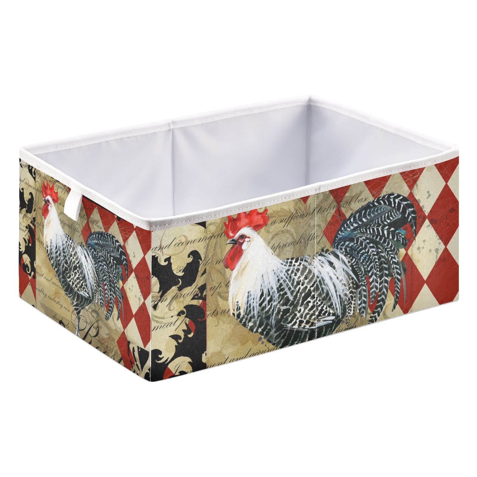 Vintage Farmhouse Storage Basket - Collapsible Rectangular Bin for Closet, Nursery, Kitchen & Office | Home Organization & Decorative Storage Solution