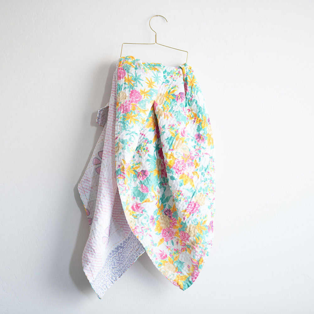 Soft & Cozy Kantha Baby Blanket CB9103 - Handmade Cotton Swaddle Blanket for Newborns & Toddlers - Perfect for Nursery, Stroller, and Gift Giving