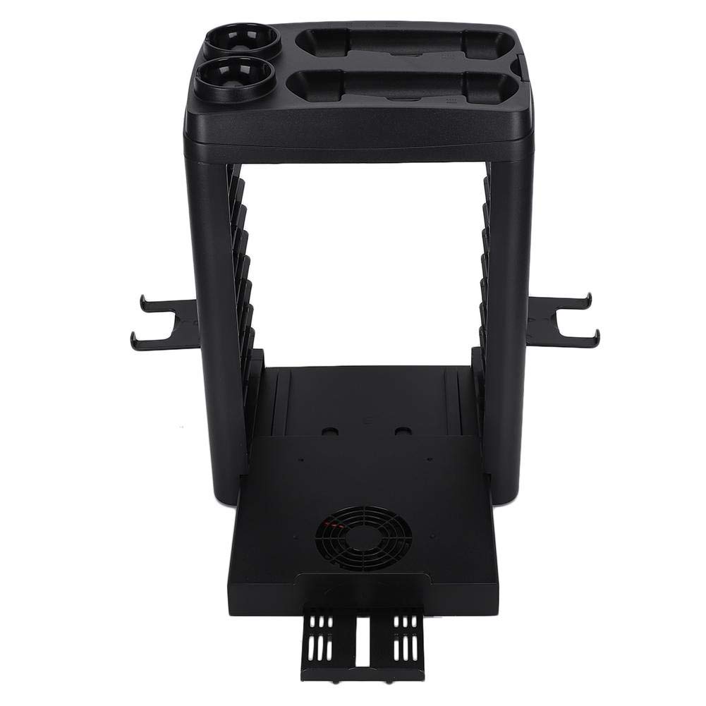 11-in-1 Vertical Cooling Stand with Charging Dock & Game Storage for PS4/PS4 Slim/PS4 Pro - Holds 1 PS VR Headset & 2 Controllers - Perfect for Gaming Sessions & Organized Console Setup